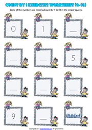 Coloring shapes and counting them. Grade 1 Counting Printable Maths Worksheets and Exercises