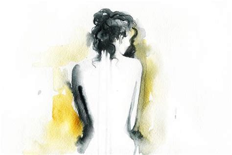 Beautiful Woman Body Abstract Watercolor Fashion Background Art