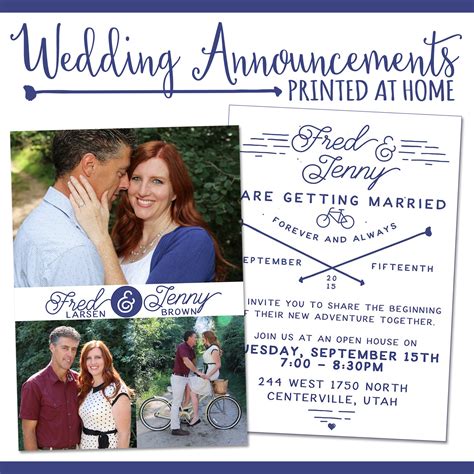 Print Professional Looking Wedding Announcements From Home Wedding