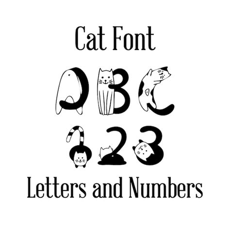 Cat Font Svg Cat Alphabet Svg Cat Letters Svg Cat Numbers Etsy