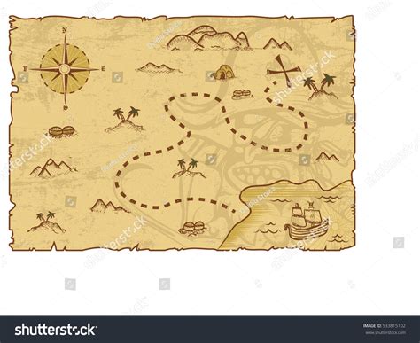 The primary two treasure maps are crammed in, and the opposite maps are clean. Illustration Pirate Map Concept Editable Eps10 Stock Vector 533815102 - Shutterstock