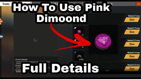 Item rewards are shown in vault tab in game lobby; How To Use Pink Diamond In Free Fire|| How To Collect Pink ...