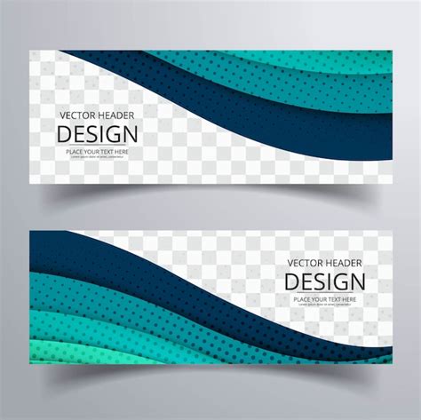 Free Vector Blue Wavy Banners
