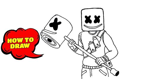 How To Draw Fortnite Characters How To Draw Fortnite Marshmello Step