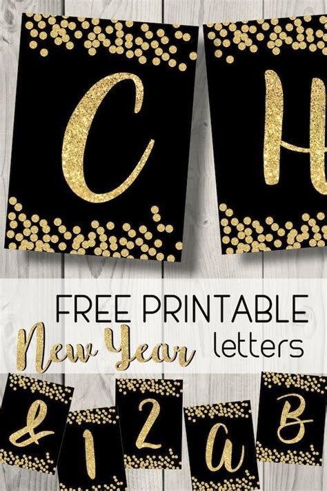 Free printable black and white banner letters birthday party. Free Printable Happy New Year Banner Letters | Paper Trail ...