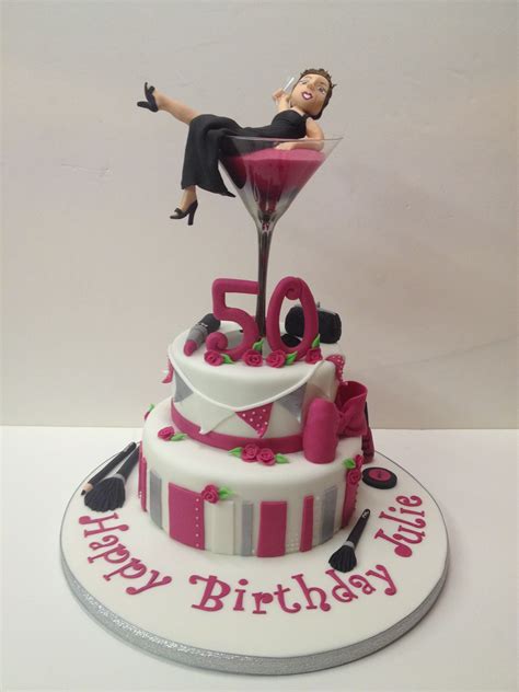 women s 50th birthday pinks silver martini glass 50th birthday cake images birthday cakes