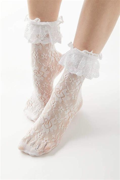 Lace Ruffle Ankle Sock Lace Ankle Socks Frilly Socks Ankle Socks