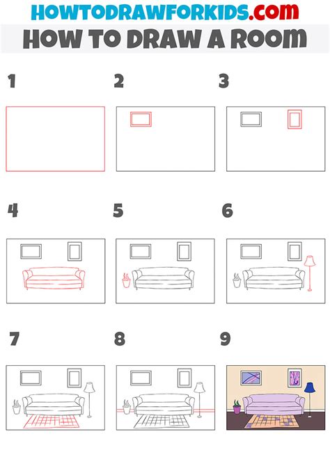 How To Draw A Room Easy Drawing Tutorial For Kids