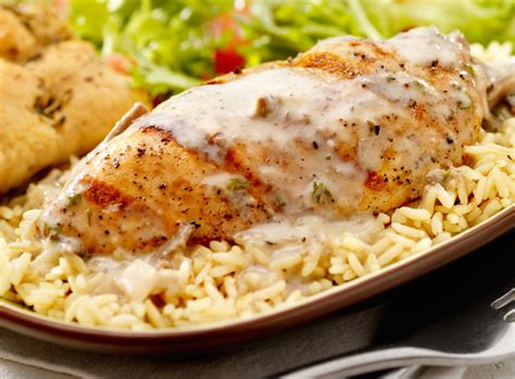 Southern fried chicken fillet burger with garlic mayonnaise. Chicken and Rice Casserole with Italian Dressing