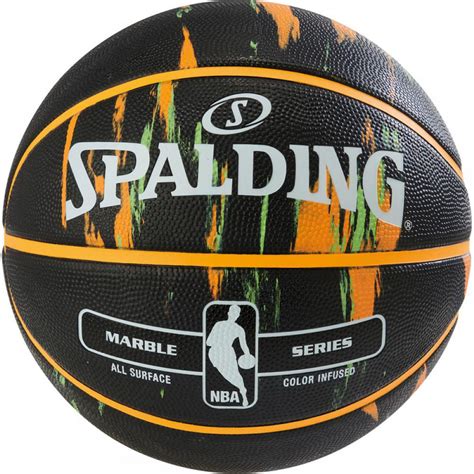 Баскетбольний мяч Spalding Nba Marble Outdoor Size 7 чорний оранжевий