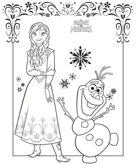 dessin à colorier reine des neiges imprimer