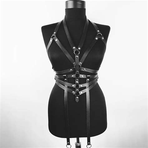 Women Harness Lingerie Sexy Garter Belt Ladies Harness Leather Bondage Suspenders Gothic
