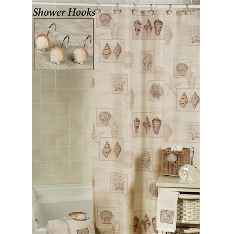 Beautiful Seashell Shower Curtain Bathroom Set Decoration Home Sweet Home