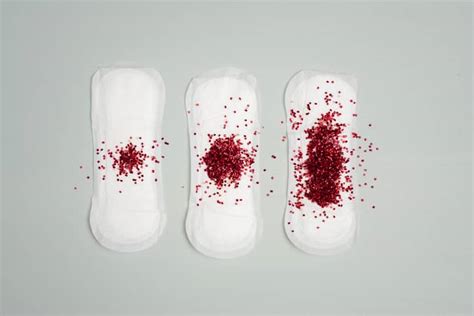 Pads Showing That Perimenopause Periods Can Be Irregular