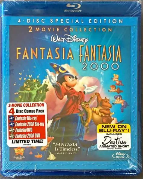 Walt Disney Fantasiafantasia 2000 4 Disc Blu Ray Dvd Special