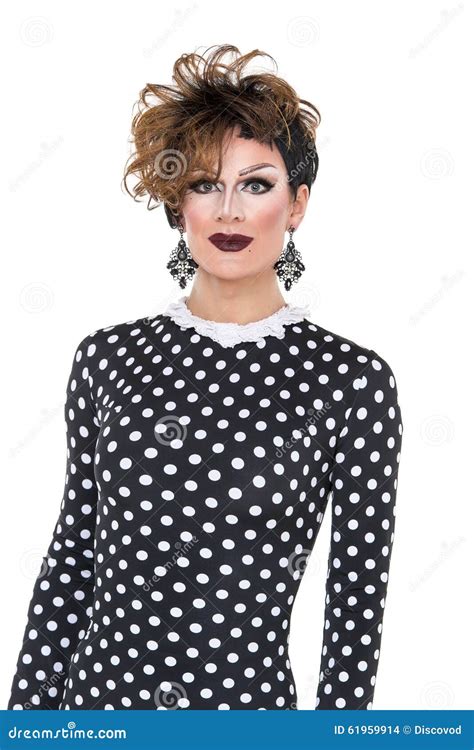 Drag Queen In Black White Dress Performing Stock Photo Image Of