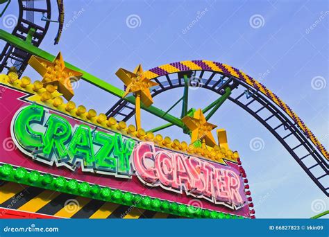 Amusement Park Sign Stock Image Image Of Roller Crazy 66827823