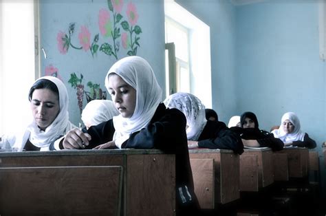 Girls Write In A School In Rural Northern Afghanistan Photo Credit