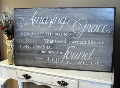 Amazing Grace Sign Distressed Wood Wall Art Large 24 X Etsy