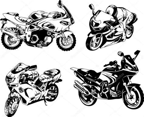 Set Of Motorcycles Stock Vector Image By ©rorius 10537153
