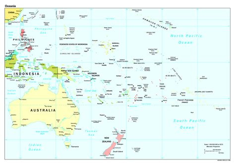 South Pacific Ocean Political Map •