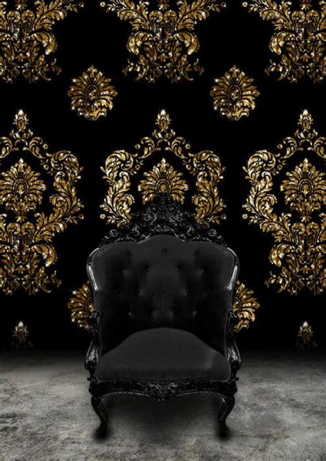 Free Download Wallpaper Damask Black Gold Damask Textured Wallpaper