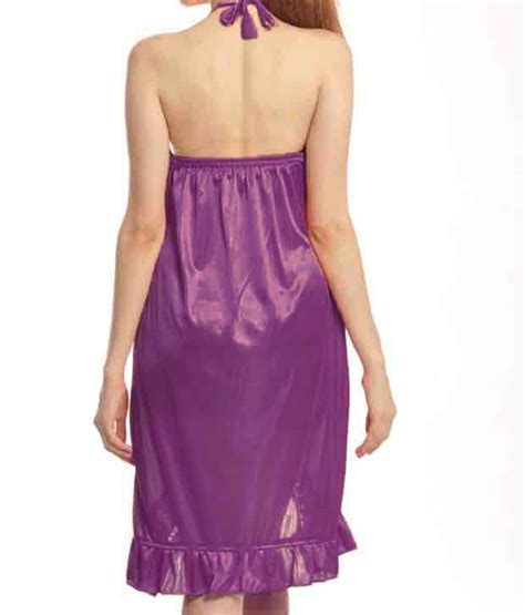 Buy Klamotten Black Satin Nighty And Night Gowns Pack Of 2 Online At Best Prices In India Snapdeal