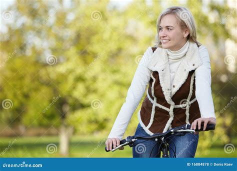 Girl On Bike Stock Photo Image Of Outdoors Mature Female