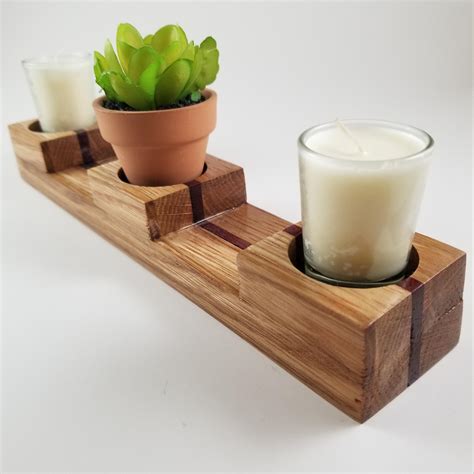 My 2 Tier Handmade Wood Tealight Candle Holder Made From White Oak