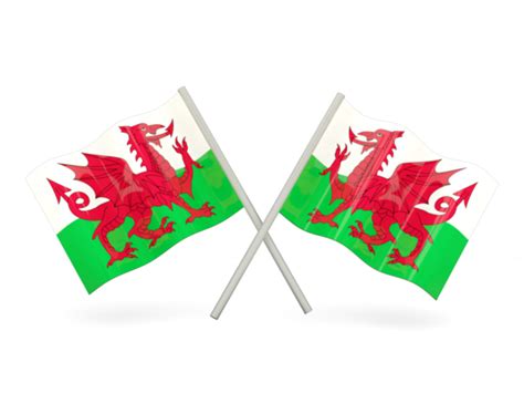 Two Wavy Flags Illustration Of Flag Of Wales