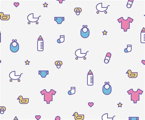 Beautiful Baby Theme Pattern Vector Art And Graphics