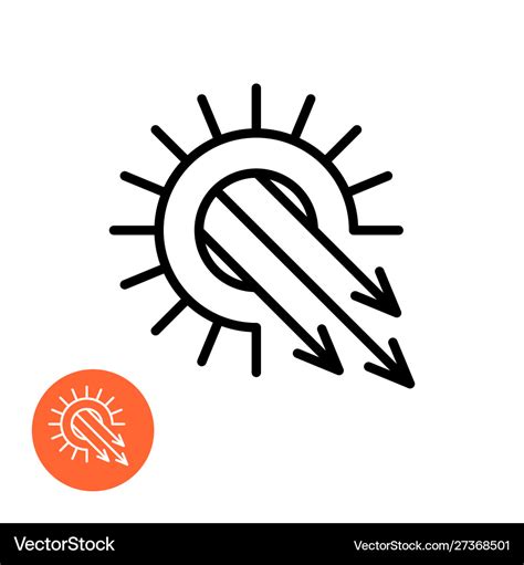 Sun Rays Blast Icon Solar Pressure Symbol Vector Image