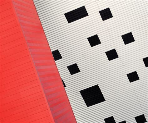 Wallpaper Putih Hitam Arsitektur Merah Simetri Pola Geometri