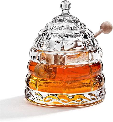 Beehive Crystal Honey Jar With Wood Dipper Uk Kitchen And Home