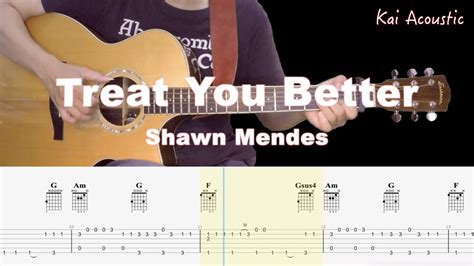 Treat You Bettershawn Mendes Fingerstyle Guitar Tutorial Tab