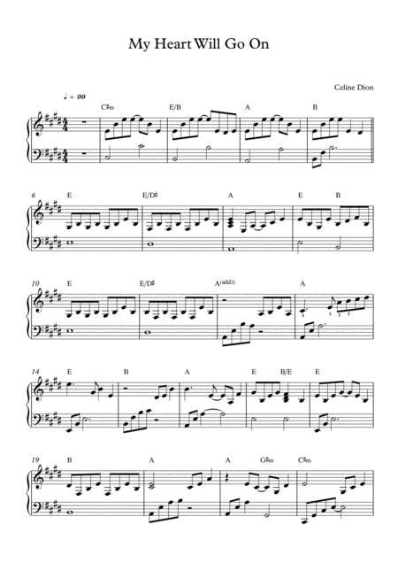 My Heart Will Go On Piano Solo Original Key By Digital Sheet Music For Download