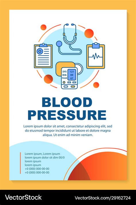 Blood Pressure Brochure Template Layout Manometer Vector Image