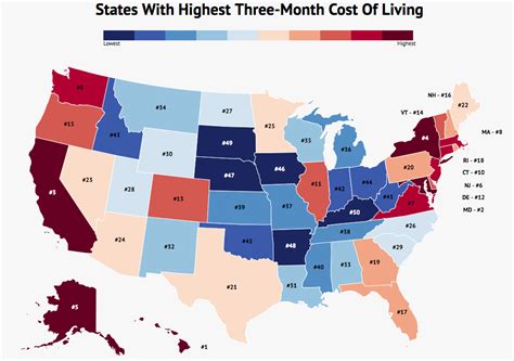 Cost Of Living Map Of Usa World Map
