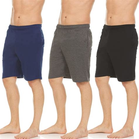 Essential Elements Essential Elements 3 Pack Mens Cotton Sleep Shorts 100 Cotton Jersey