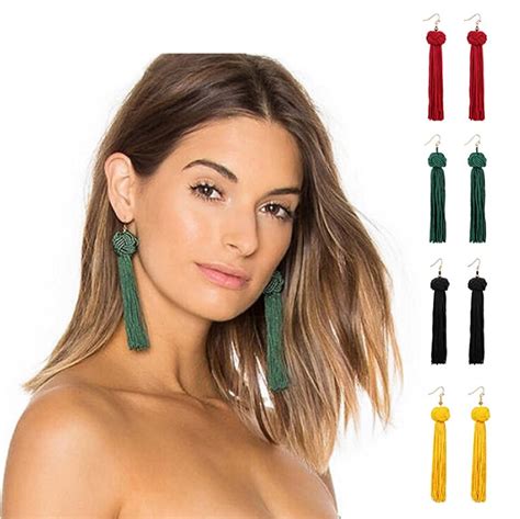 Vinnie Design Jewelry Colorful Long Tassel Earring Fashion Bohemian