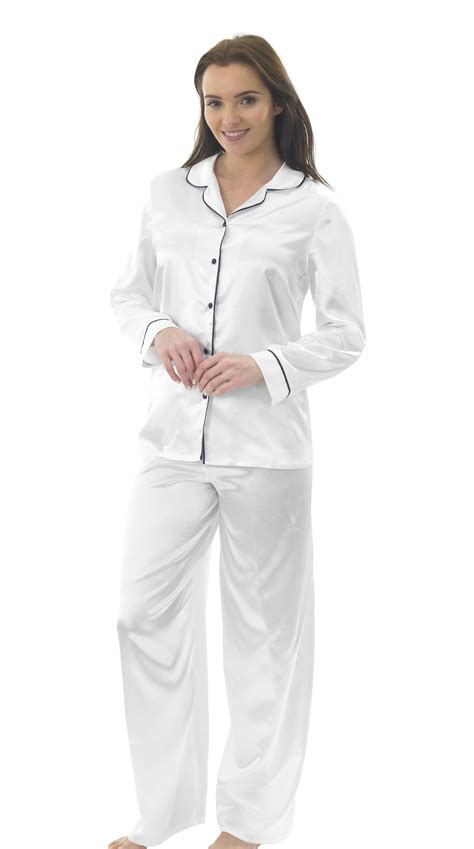 Plain White Satin Pyjamas Satin Pajamas Satin Long Sleeve Satin Blouses