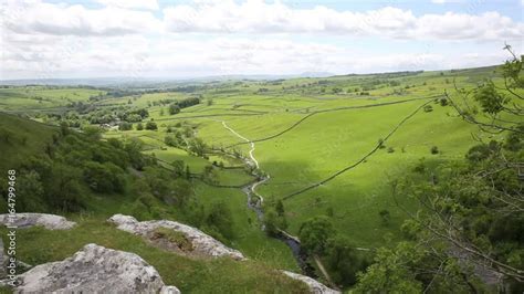 Malham Cove View From The Top Looking Towards Malhamdale Yorkshire