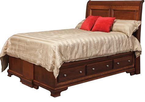 Classic Queen Sleigh Pedestal Bed W 6 Drawers 3 Per Side 30 8013 30