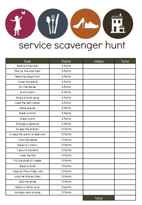 Service Scavenger Hunt Girl Scout Community Service Pinterest