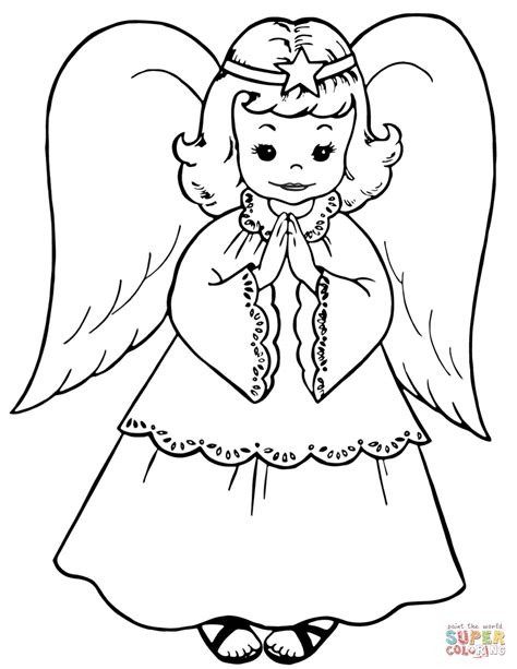 Cute Little Angel Coloring Page Free Printable Coloring Pages