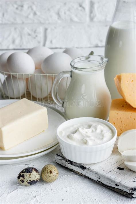 Assorted Dairy Products Farm Products Stock Photo Image Of Kefir