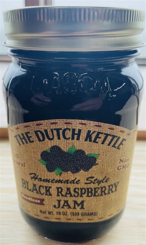 The Dutch Kettle Black Raspberry Seedless Jam 19 Oz Jams And Jellies