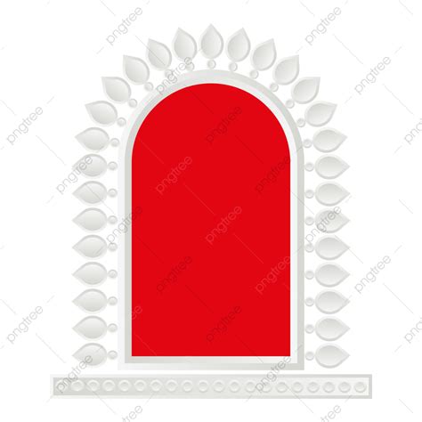 Durga Puja Decorative Red And White Border Durga Puja Border