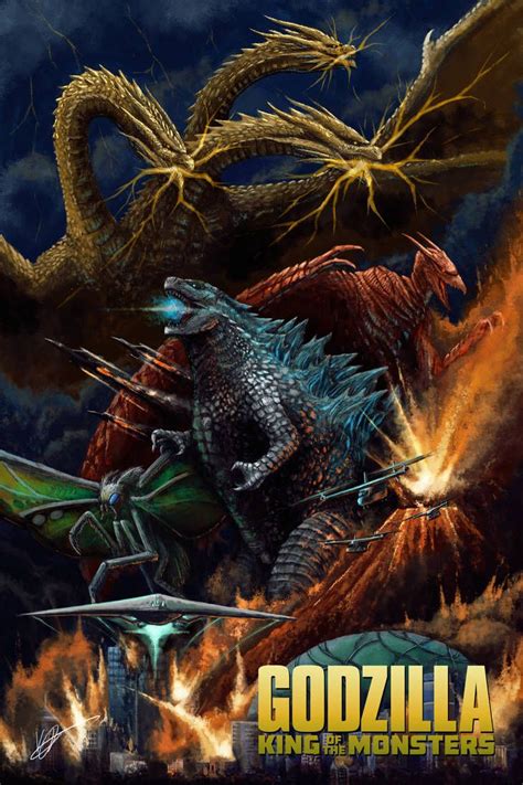 Godzilla King Of The Monsters Fanart Poster Godzilla Godzilla Vs