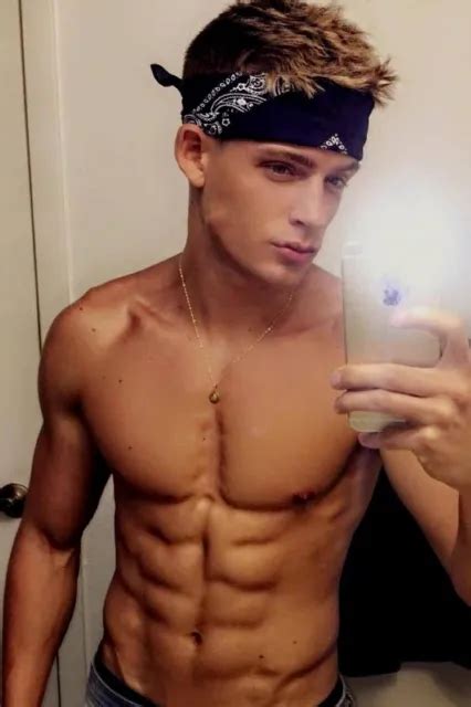 Shirtless Male Muscular Ripped Abs Hunk Handsome Frat Jock Dude Photo X F Picclick